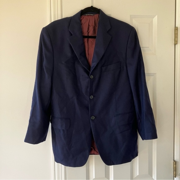 Jack victor Other - Jack Victor Saks Fifth Ave Men’s Navy 100% Worsted Cashmere Jacket Coat (40S)